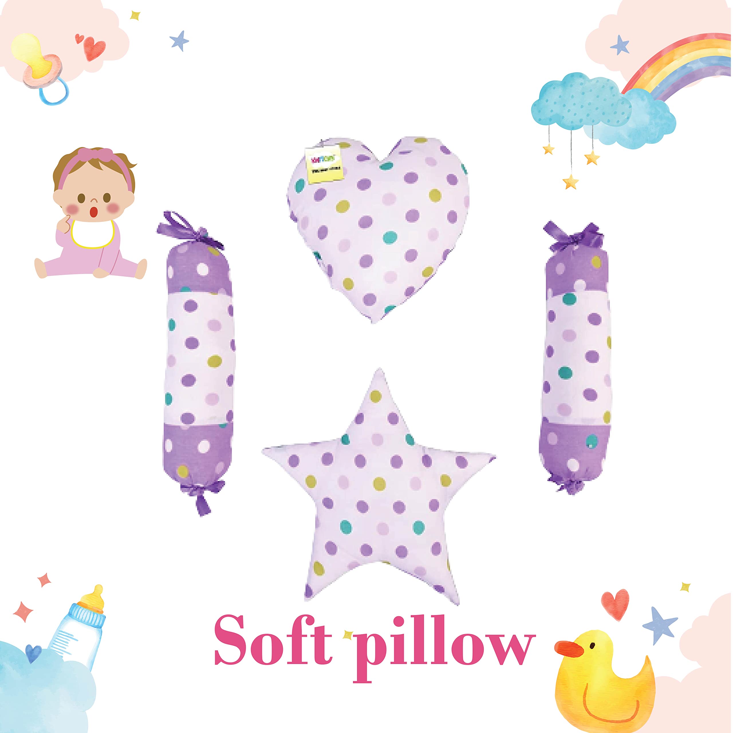 Kwitchy Baby Bed New Born Baby Reversible | Bedding Set | Carry | Cotton | Infants | Products All | Gift | Essentials (0-6 Months) (Purple Mixmatch) 3