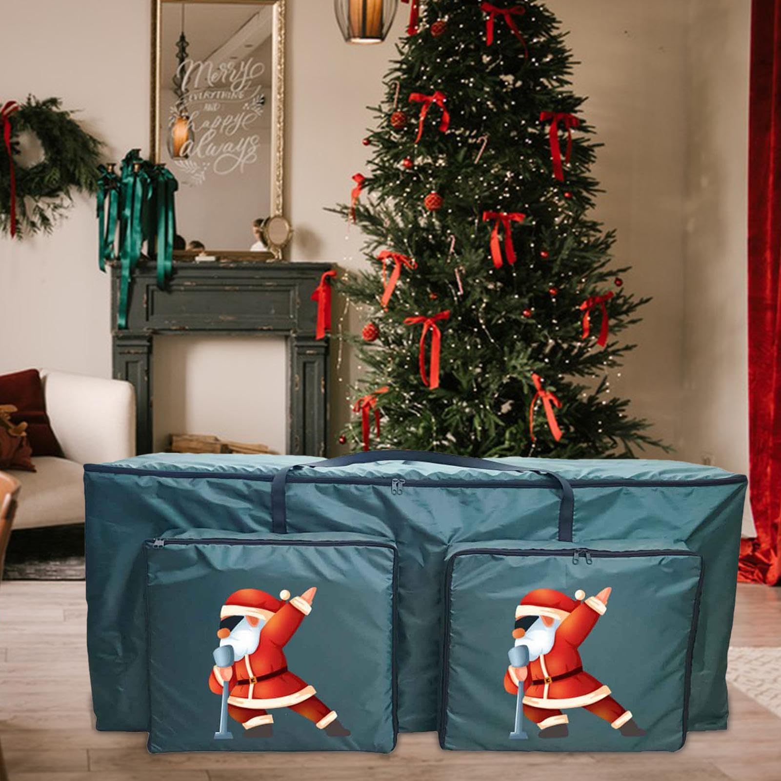 Contenitore per albero di Natale, organizer con cerniera e 2