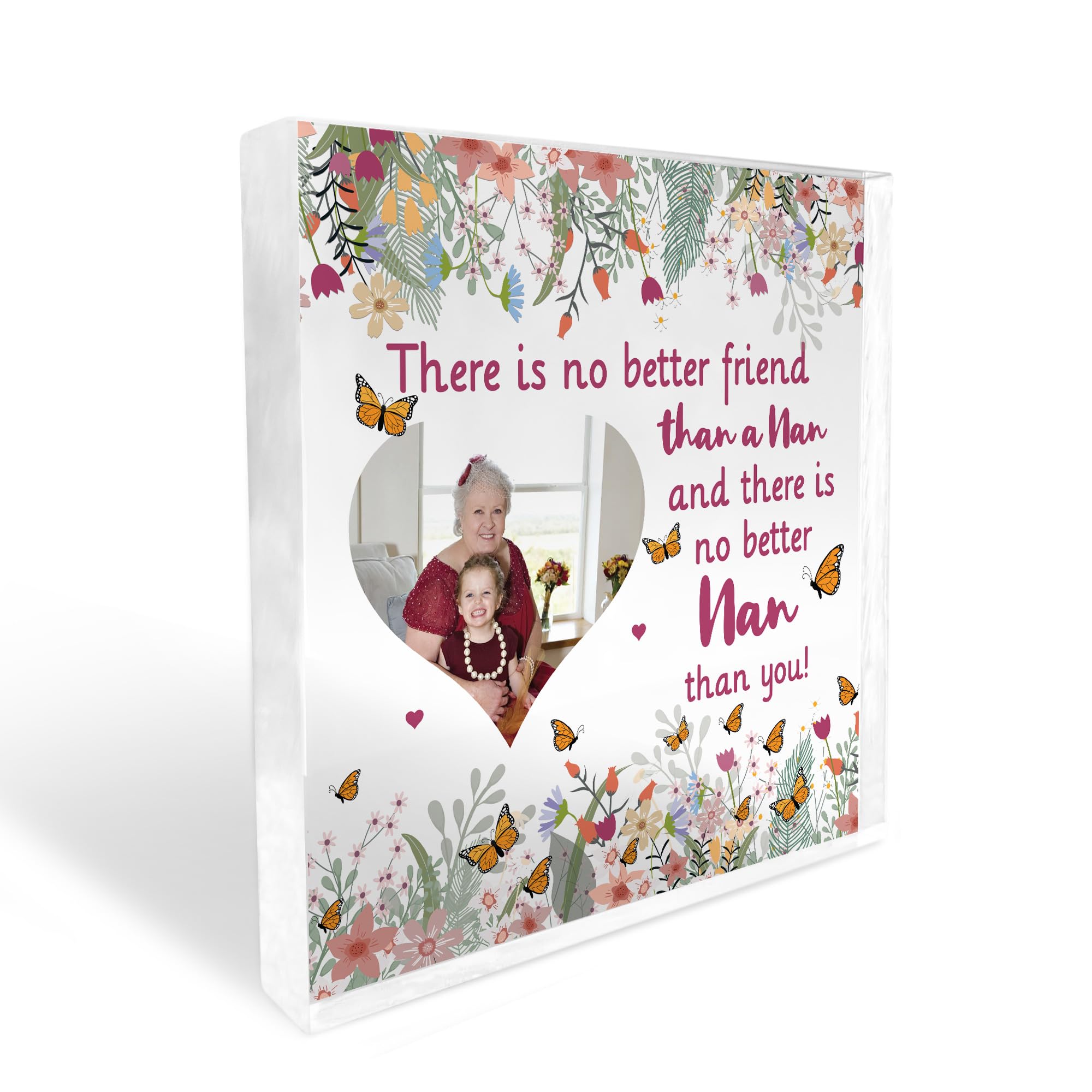 Red Ocean Personalised Birthday Mothers Day Gift For Nan Gift From Granddaughter Grandson Thank You Gift For Her Photo Block Nan Gifts For Mothers Day Nan Gift Ideas Keepsake