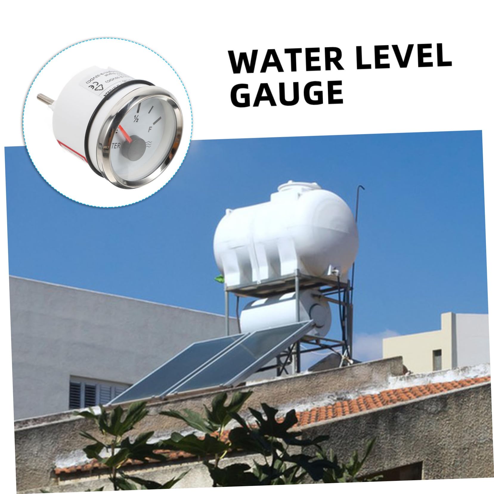 Edelstahl Wasserstandsanzeiger 52mm Runde Anzeige für Wassertanks