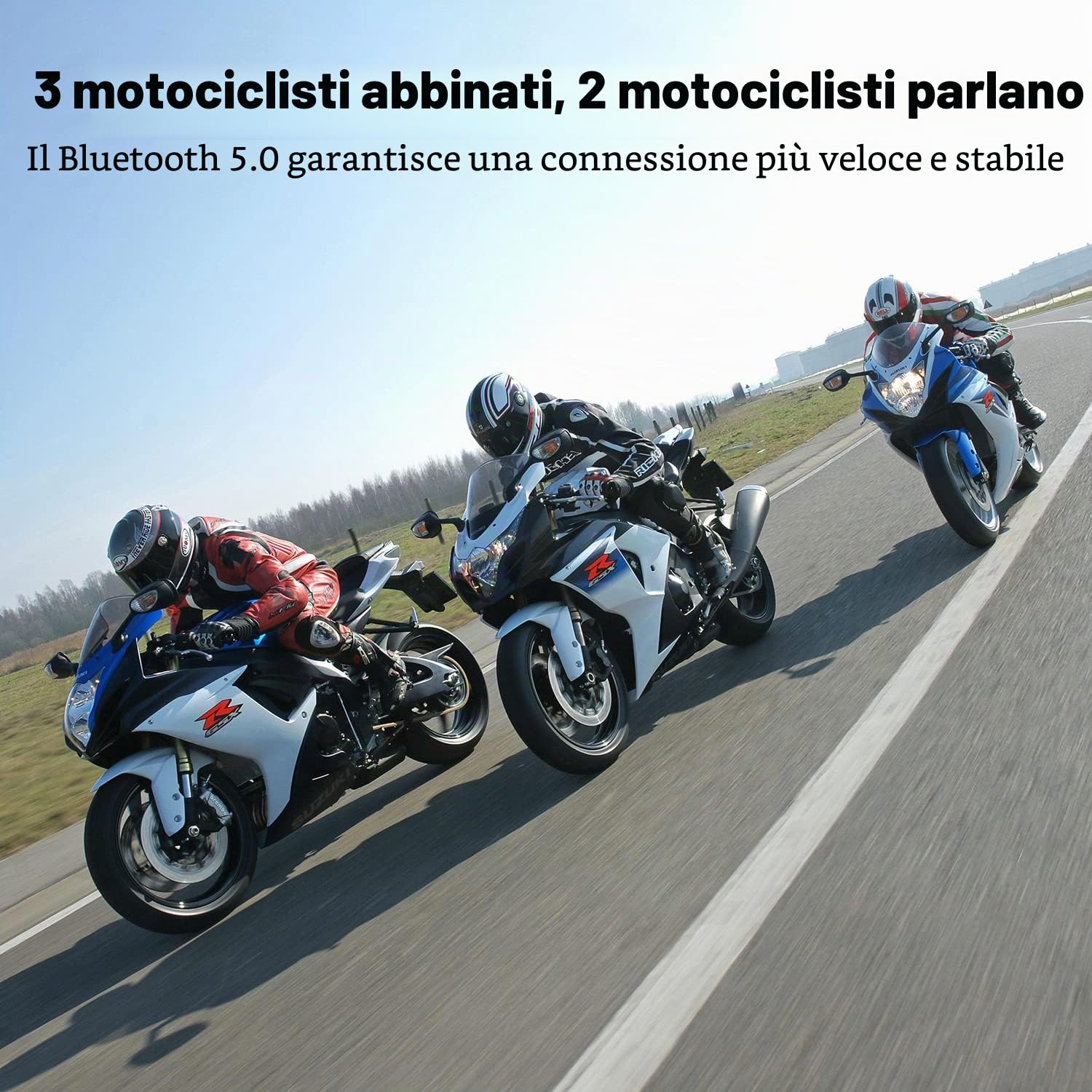 Interfono Moto Bluetooth Coppia BT-S3 Interphone con Auricolari Bluetooth per Casco Moto