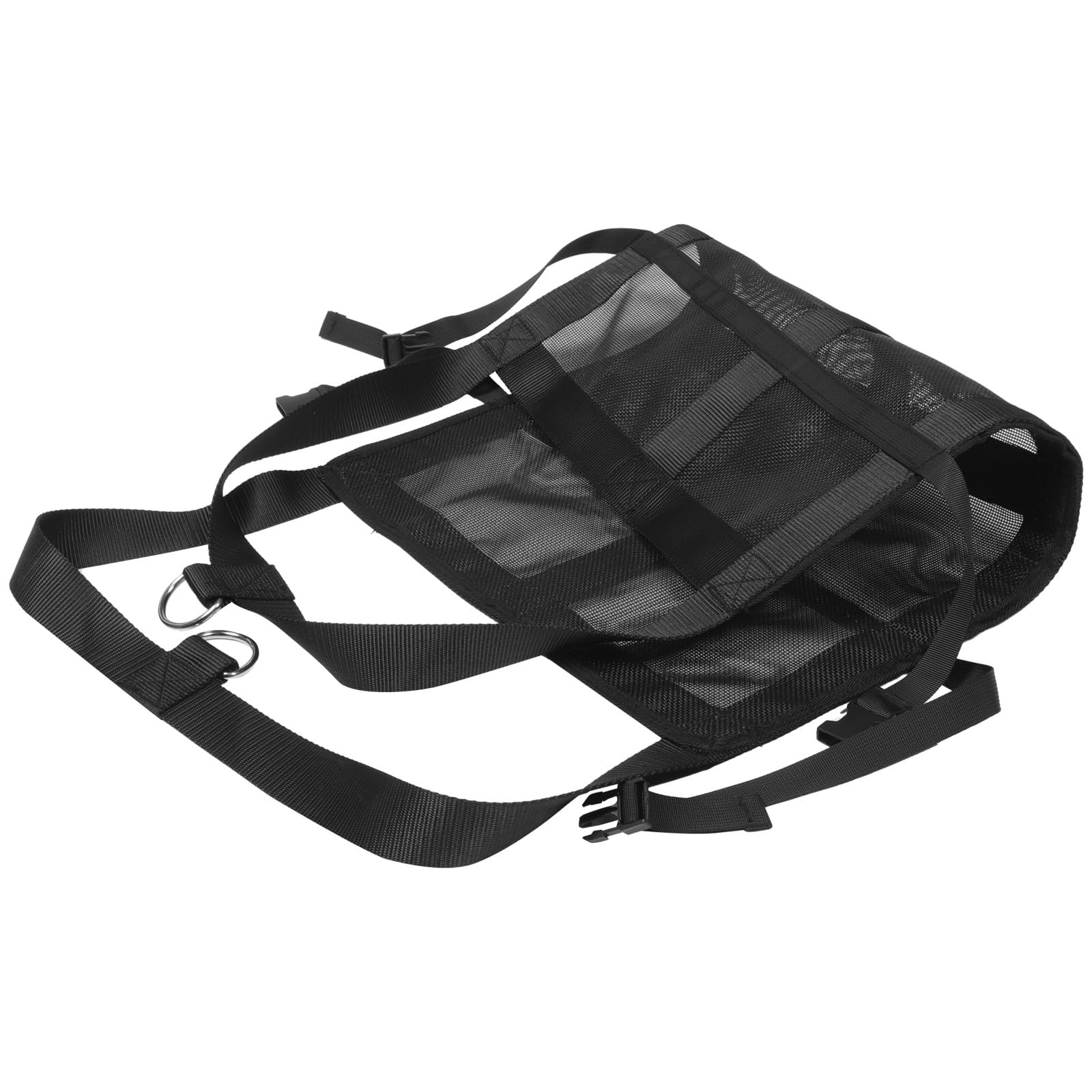 Wiegeschlinge für Nutztiere 60x40cm Nylon Schwarz mit Griffen Geeignet für Kälber Lämmer und Welpen zur Einfachen Gewichtskontrolle