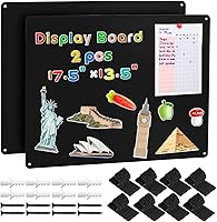 MAXECHO 2-Pack Black Magnetic Bulletin Boards 17.5x13.5" - Fridge Wall Mount for Photos Notes Kitchen Office