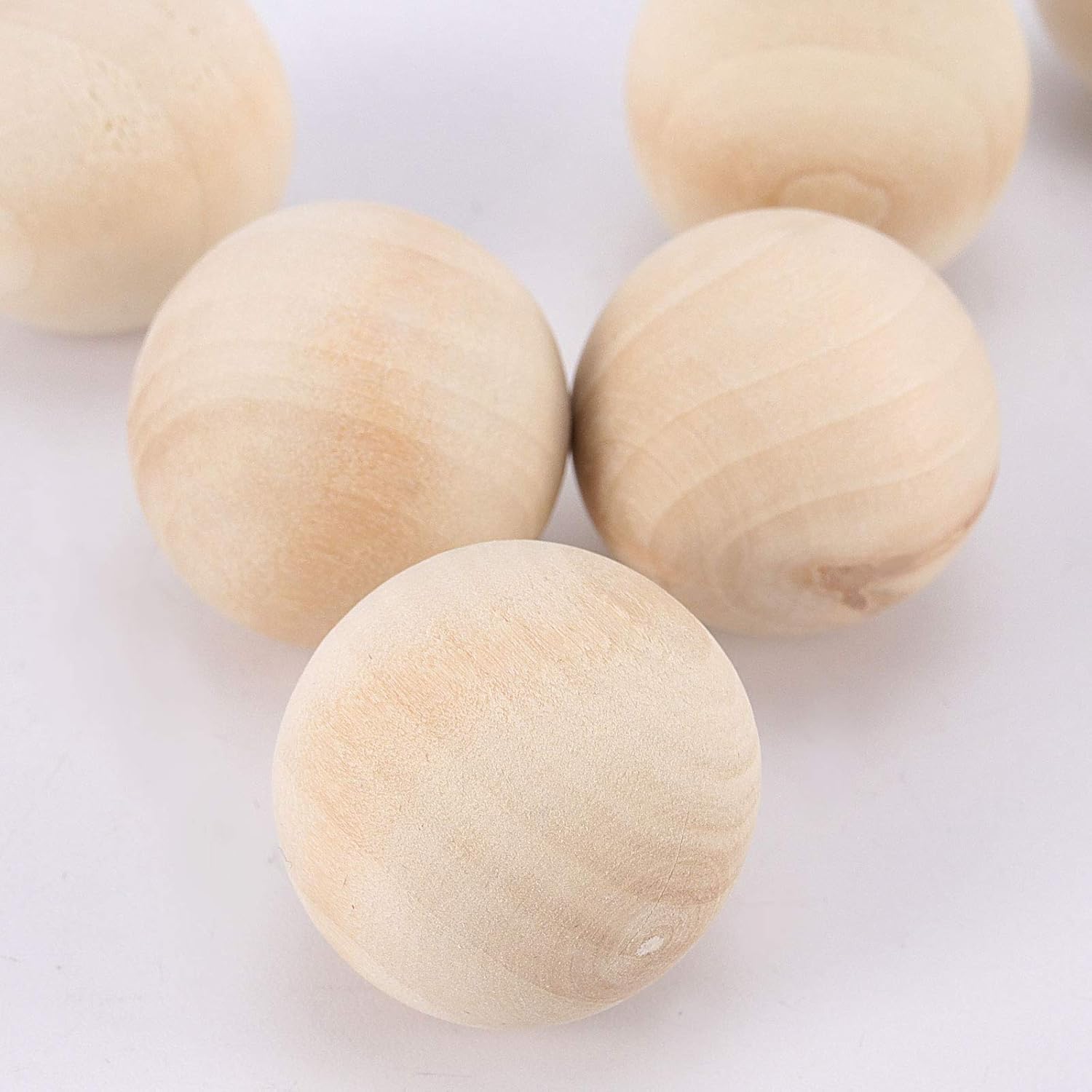ZOENHOU 40 PCS 2 Inch Wooden Balls for Crafts, Unfinished Natural Round Hardwood Balls for DIY Project - Image 4