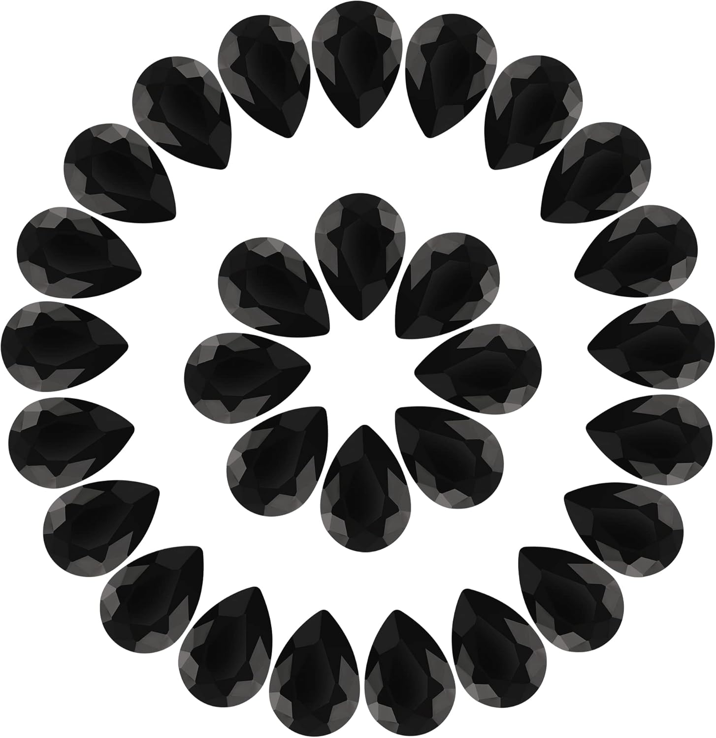 Amazon.com: Teardrop Rhinestones 100Pcs Black Point Back Glass ...