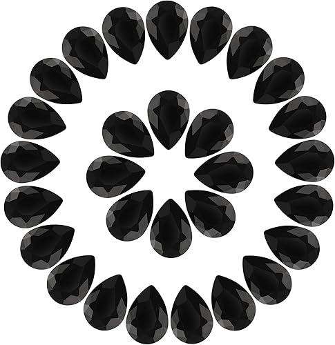 Miniatura 18 de 100 diamantes de imitación de lágrima de cristal con parte trasera de punto burdeos para manualidades, fabricación de joyas, 0.512 x 0.709 in