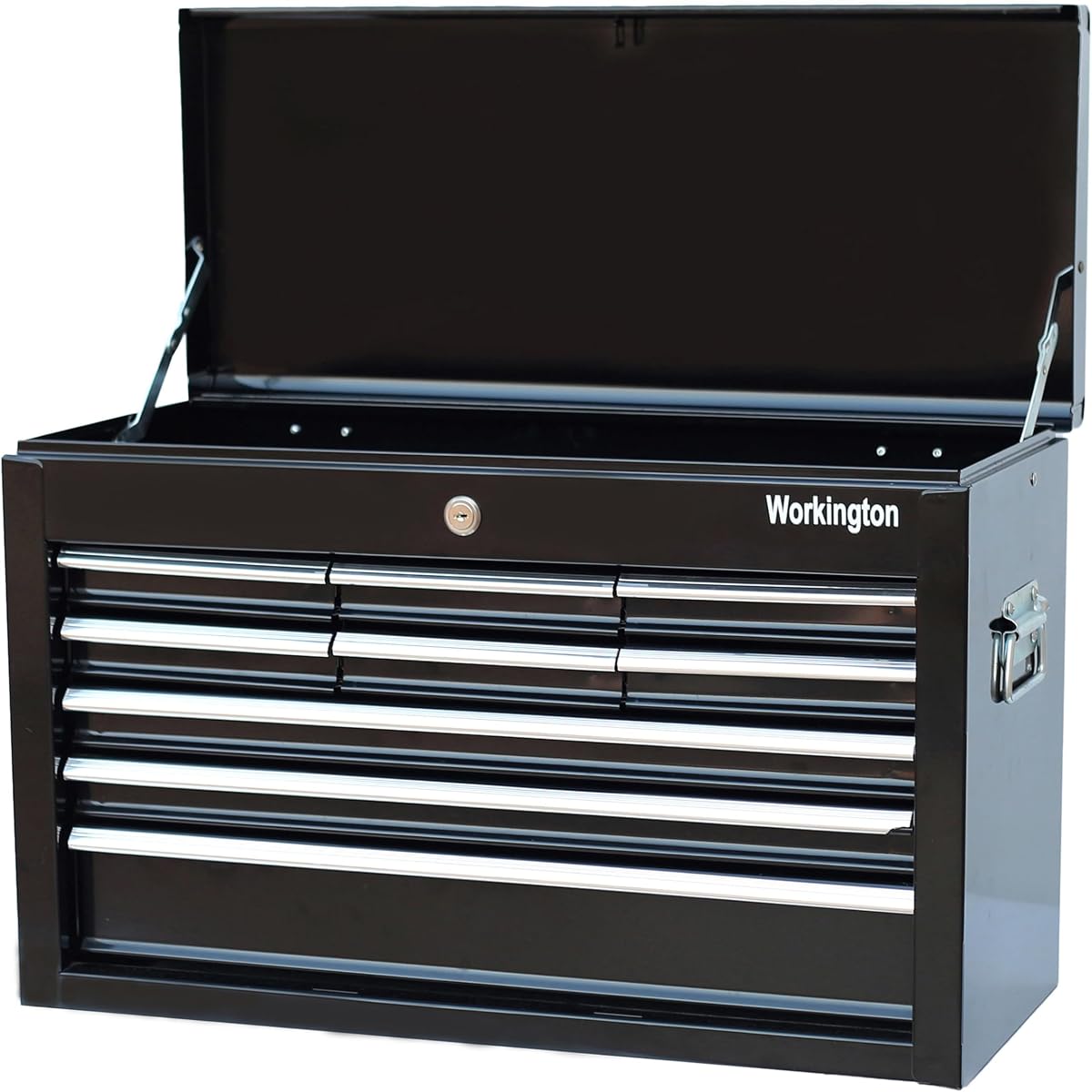 Portable Metal Tool Chest with 9 Drawers, 24" 9-Drawer Tool Chest Cabinet with Ball Bearing Drawer Slides, Steel Tool Storage Box Organizer 4006 Black
