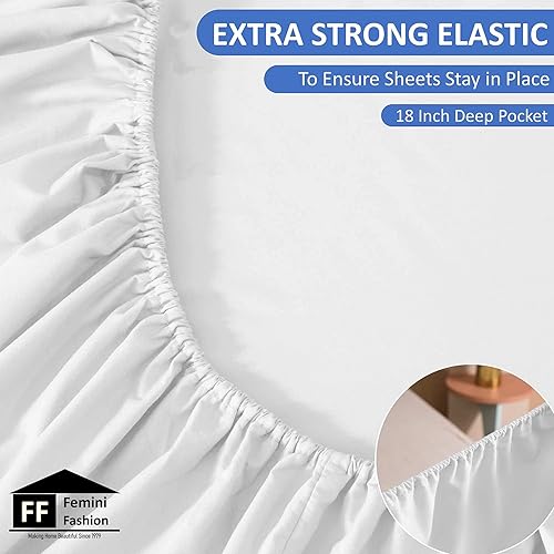 Miniatura 3 de Juego de sábanas tamaño individual XL de 600 hilos, 100% algodón egipcio de fibra larga, tejido de satén para una sensación suave y sedosa, sábana