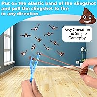 Vista 2 de KXCOFTXI 60 piezas de juguetes novedosos con tirachinas de dedo, caca de juguete para Halloween, caca falsa para juguetes novedosos y diversiones