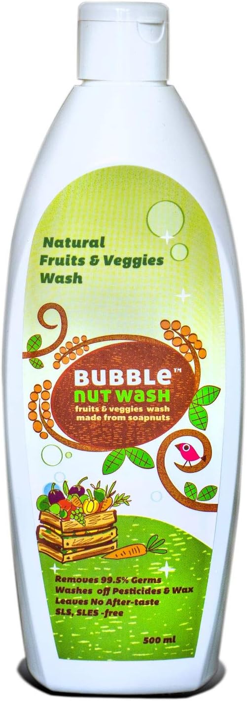 BubbleNut Wash- Fruits and Vegetables Wash Liquid, Organic, Natural, Herbal Veggies Cleaner (500 ml)