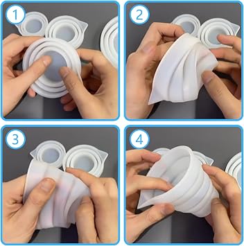 6 PcsLaundry Dosing Ball For Liquid Detergent, Laundry Liquid Dispenser | Foldble Silicone Laundry Detergent Measuring Cup with Scale for Powder Fabric Conditioner Liquids Soap Dispenser 50ml/100ml
