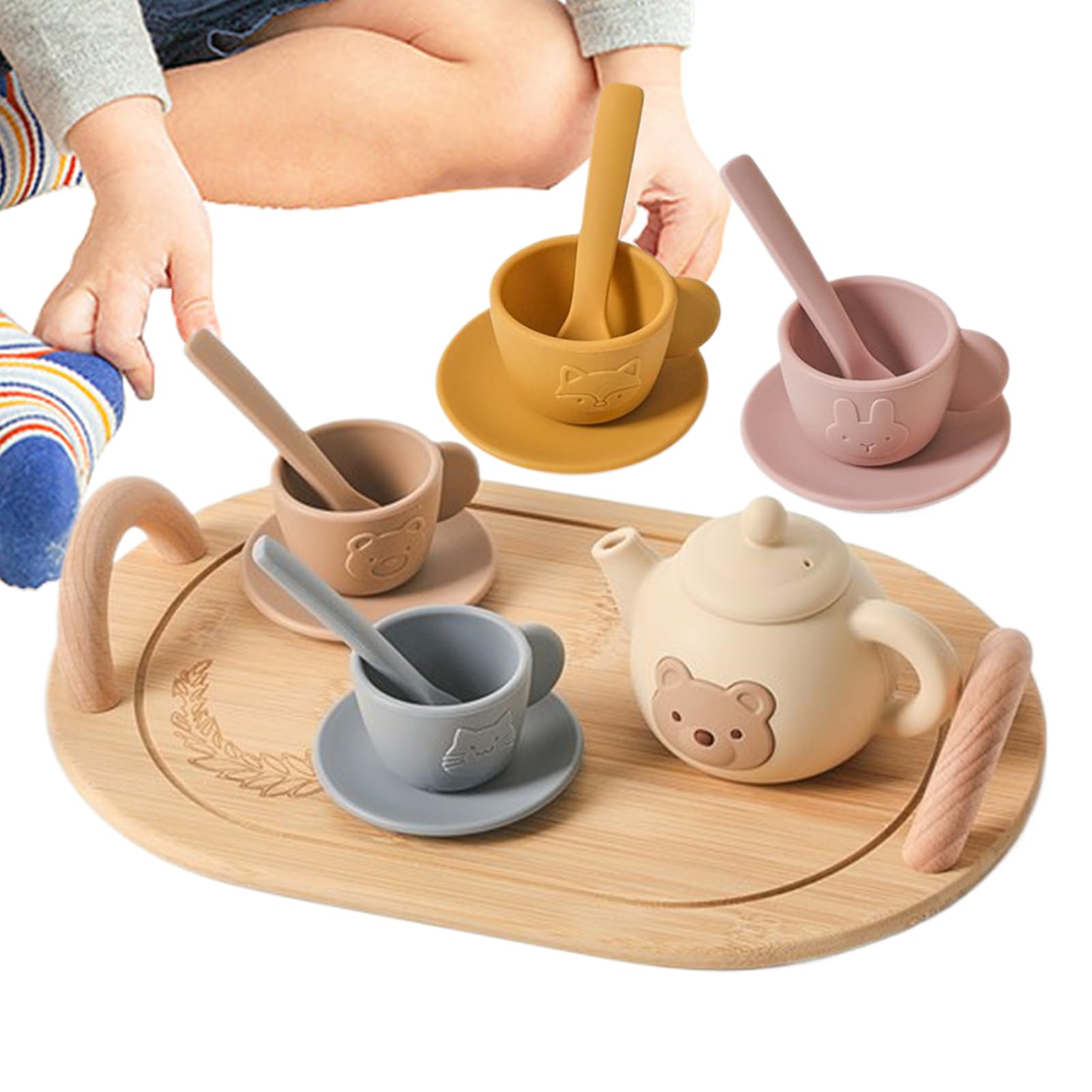 Set De Té De Silicona Juego Didáctico De Roles, Aprendizaje Y La Motricidad