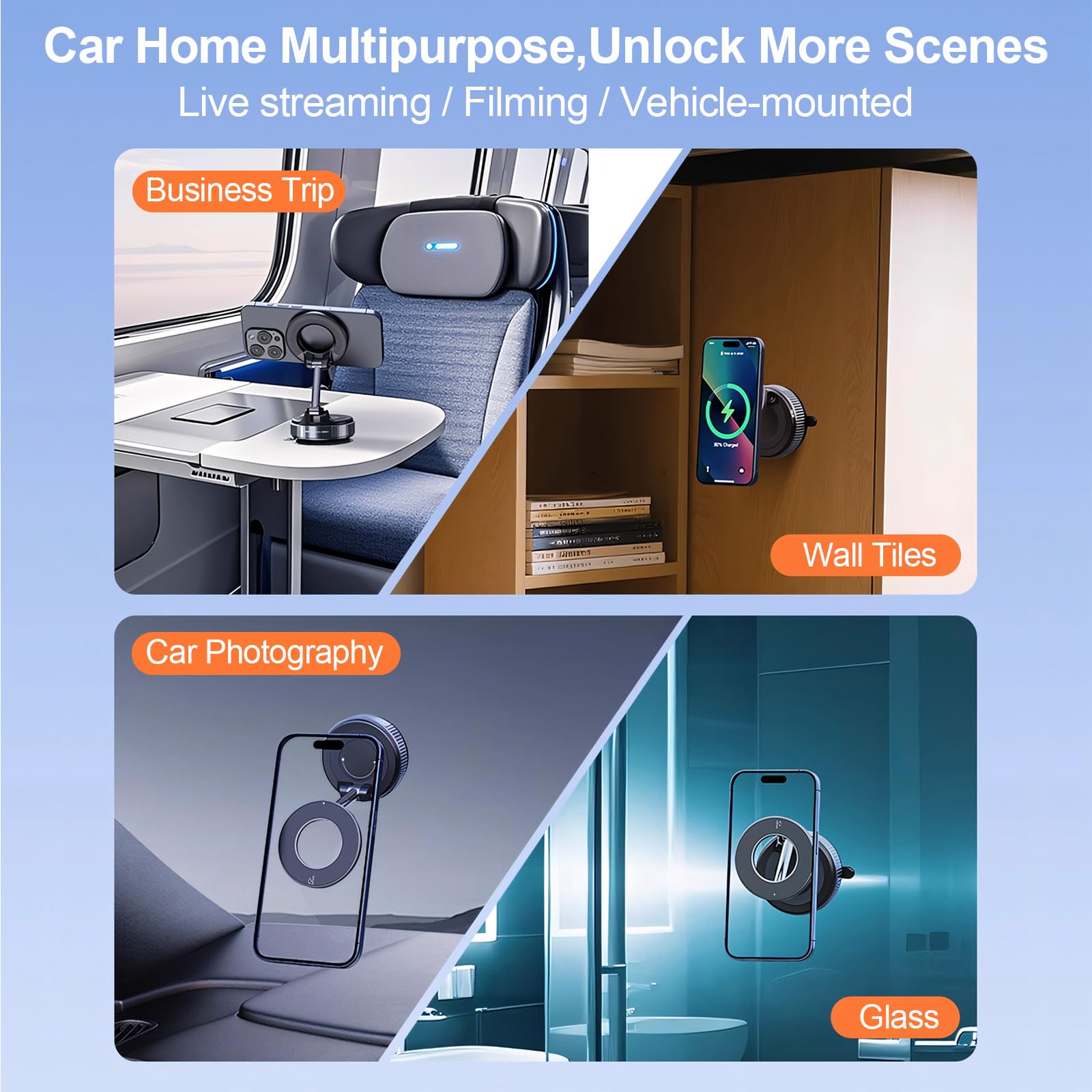 Soporte de teléfono para coche, ventosa ajustable de 360°, soporte de teléfono, salpicadero, parabrisas para iPhone 17