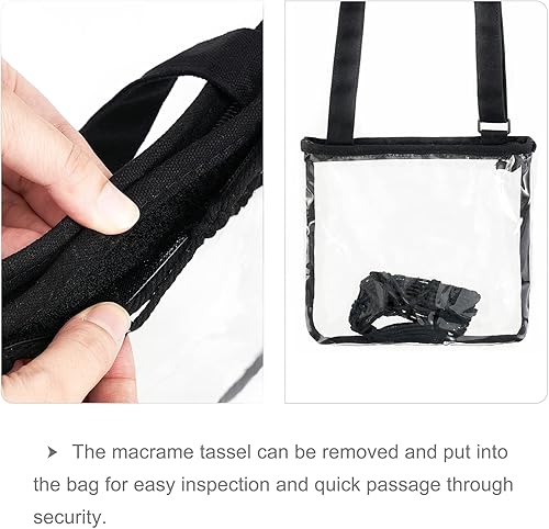 Miniatura 9 de Mkono Bolsa transparente aprobada por el estadio para mujeres, monederos transparentes para conciertos, cruzados con borla para eventos deportivos,