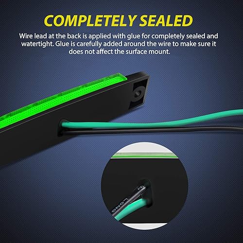 Miniatura 5 de Nilight juego de 10 luces LED indicadoras laterales de 3.8 pulgadas, rojas y verdes, para navegación marina, para yate, kayak, velero, remolque