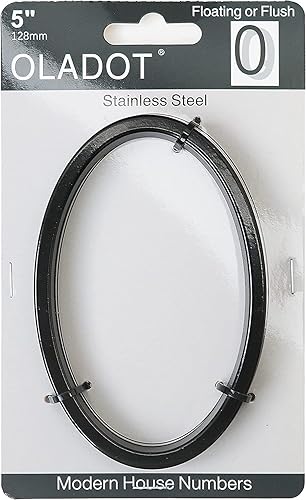 Miniatura 2 de Número flotante de 5pulgadas para casa, acero inoxidable con revestimiento negro, diseño moderno de metal, para decorar buzón, puerta, jardín, con