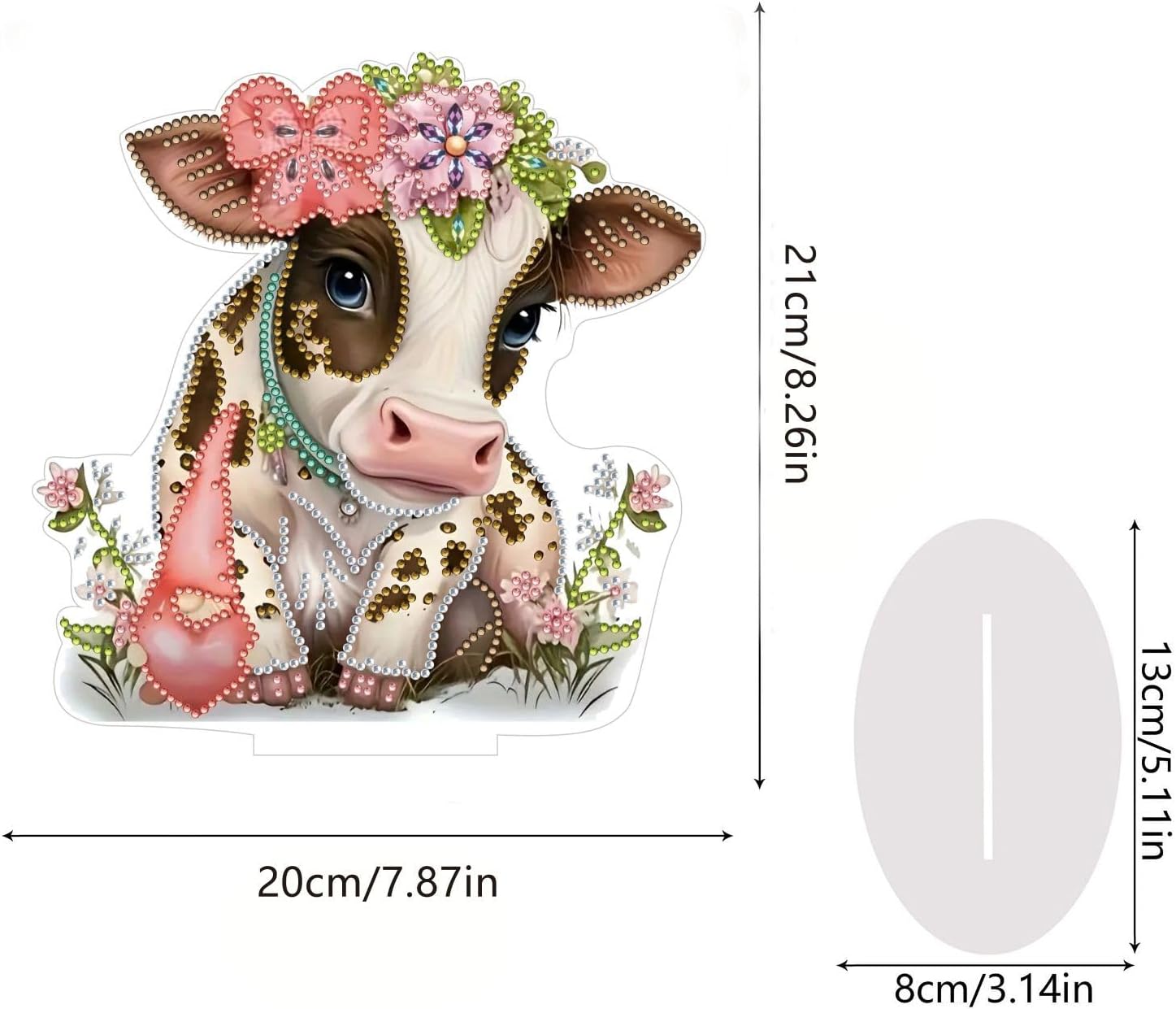 5D DIY Diamond Art Tabletop Animal Ornament, Special Shaped Crystal Diamond Desktop Ornament Spring Diamond Art Desktop Ornaments for Home Office Box Package-2PCS-B