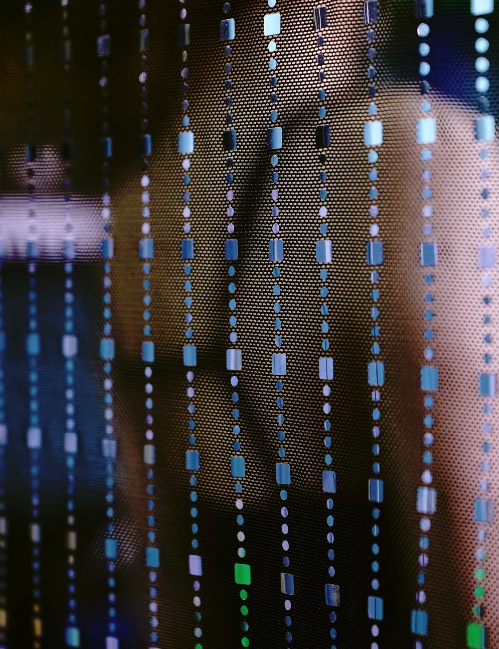 Mens Mesh Sequins See Through 70s Disco Long Sleeve Button Down Shirts - Image 7