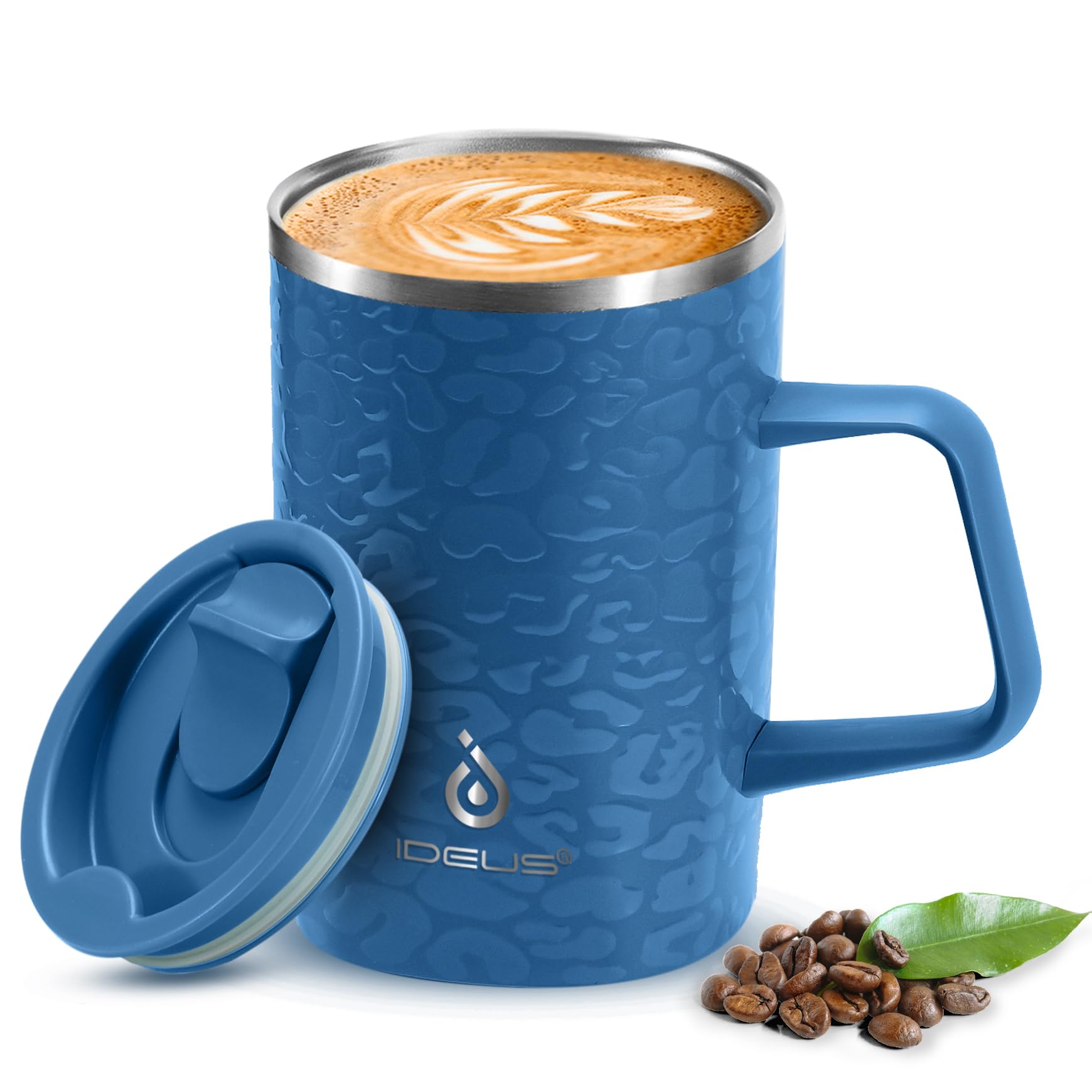 Amazon.com: Ideus Vacuum Insulated Coffee Mug, 16oz Reusable Stainless ...