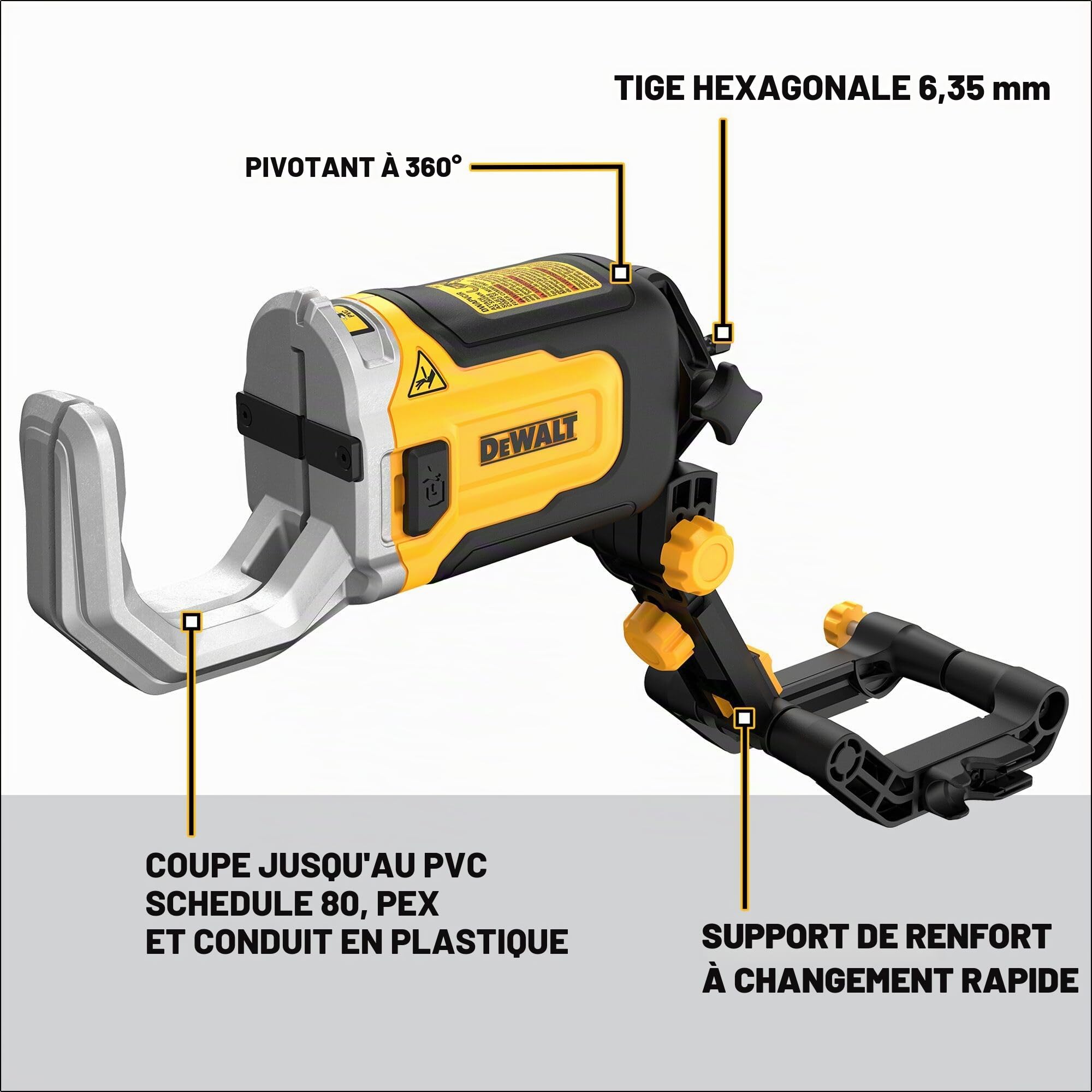 DEWALT Impact Connect Pince coupante PVC/PEX avec support de serrage (DWAPVCIR)