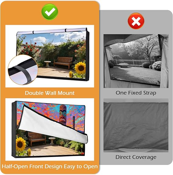 Outdoor TV Cover,53inch Weatherproof and Waterproof | TV Cover for Outdoor TV Enclosure Smart Shield TV Screen Protector for Outside TV Display Protectors