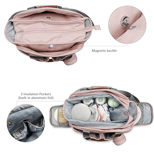 Miniatura 3 de Bolsa para extractor de leche Bolsa de pañales para bebé con funda para laptop y bolsillo de aislamiento, se adapta a la mayoría de extractores de