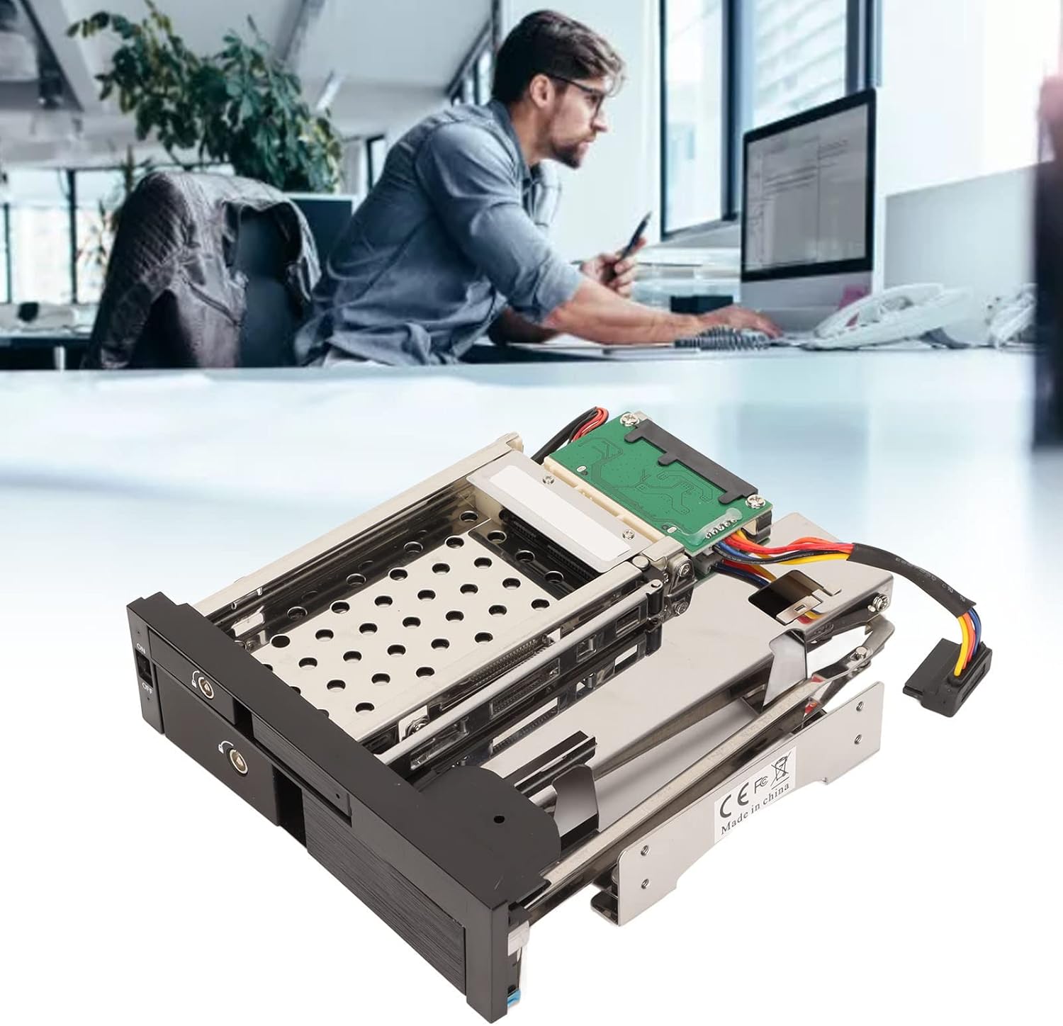 2.5in Trayless Hot Swap Mobile Rack Backplane, Bay Internal HDD Enclosure Cage, Support SATA I/II/III 6Gbps for 2.5" 3.5”Hard Drive SSD from 9.5mm-26mm Thick