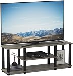 Furinno 13192DWN Turn-N-Tube No Tools 3-Tier TV Stands, Dark Walnut