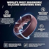 Vista 41 de Egnaro Anillos de boda de silicona para hombre: 1/4/6/7 Multipack de anillos de boda de goma con arco interior Diseño ergonómico transpirable