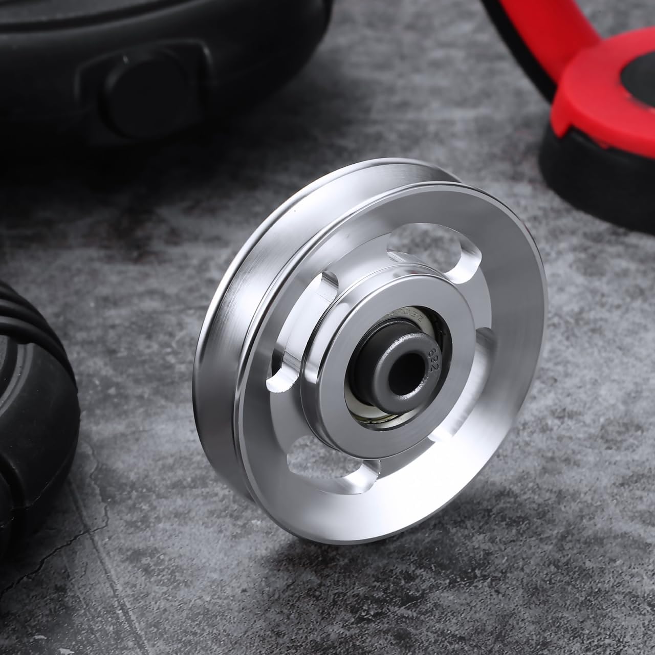 SEWACC Aluminum Pulley Wheel Heavy Duty Gym Pulley Wheel Accessories for Cable Machine Fitness Accessories Replacement Part 3.46 X 3.46 X 0.78 in 1 piece image 3