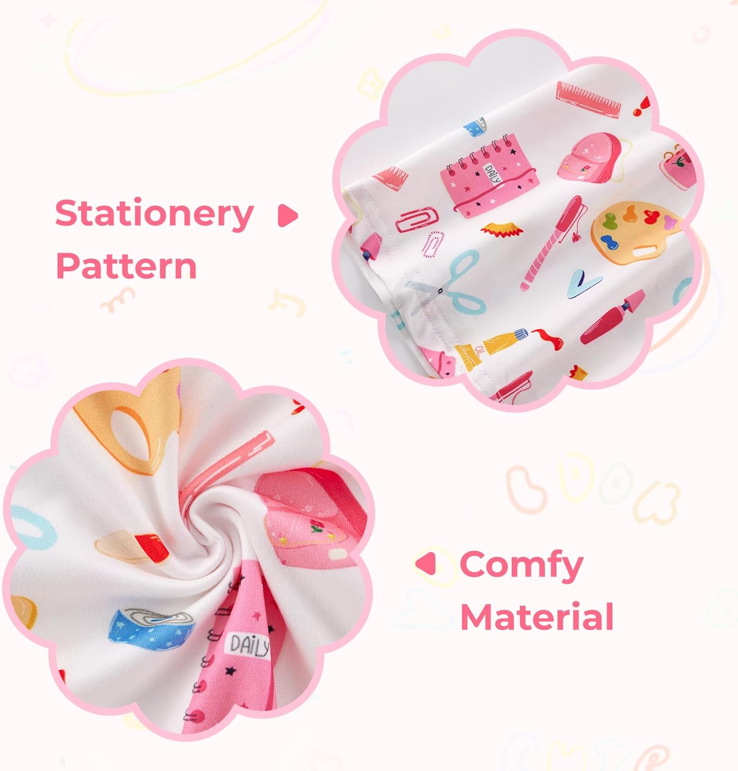 ESHOO 3-8T Little Girl Back to School Dress Kids Baby Fly Sleeve Casual Dresses Toddler Summer Sundress Baby Girl Clothes - Image 6