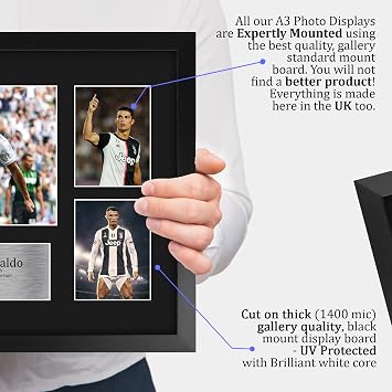 HWC Trading FR A3 Cristiano Ronaldo Juventus Printed Memorabilia Signed Autograph Photograph Display for Soccer Fans and Supporters - A3 Framed