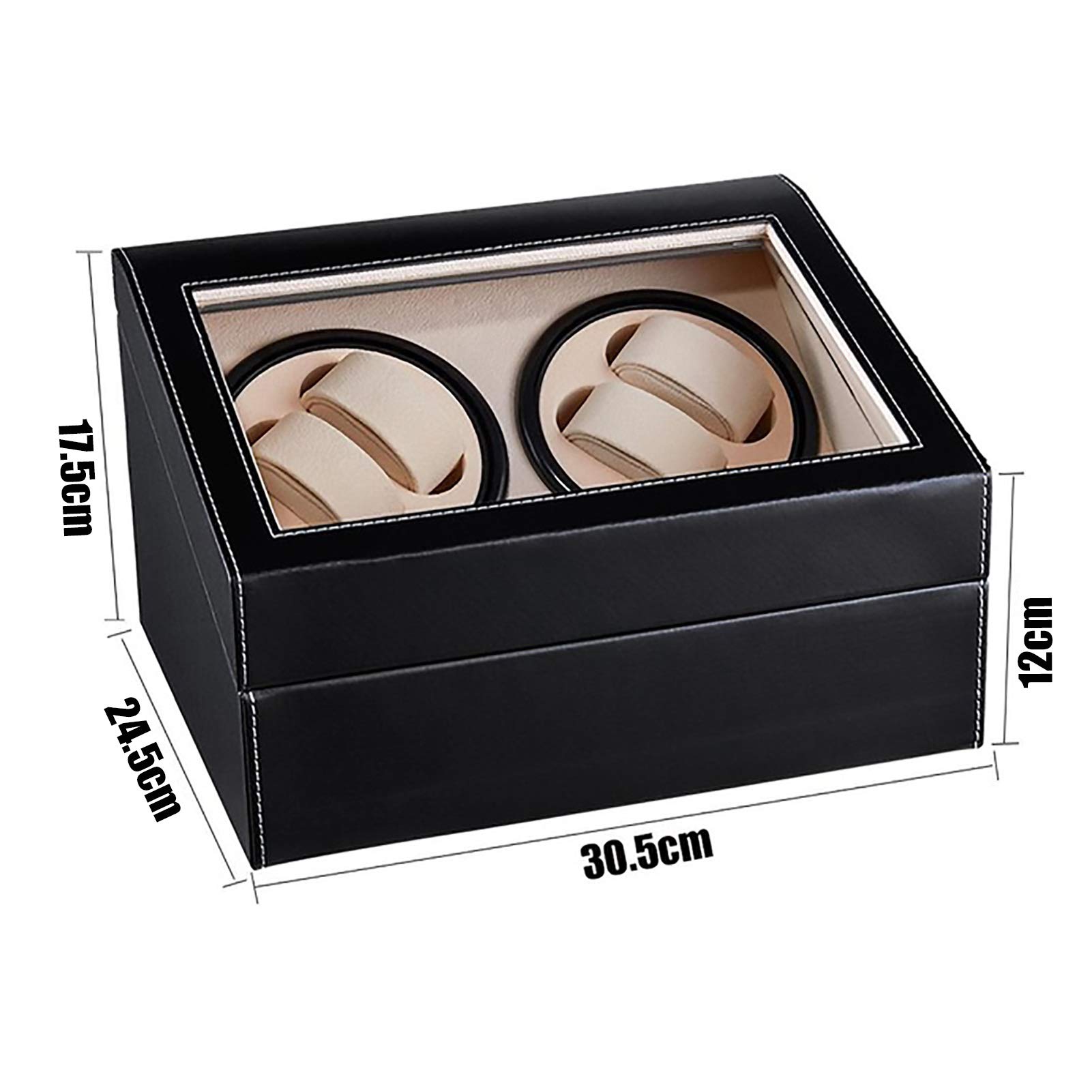 Scatola carica orologi automatica, 4 + 6 slot in pelle PU con motore ultra silenzioso, custodia per orologio meccanico da uomo