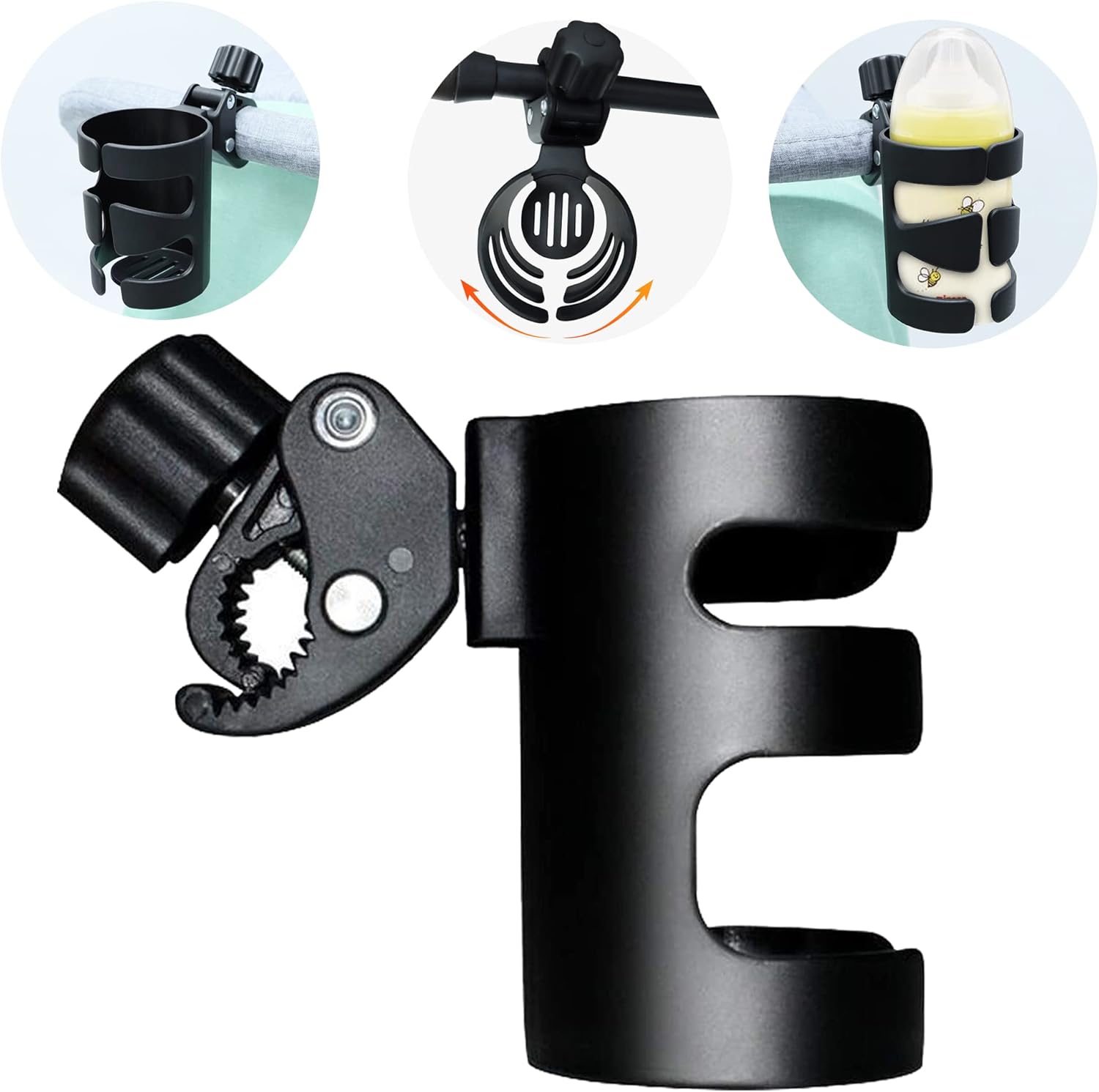 DXIA Stroller Cup Holder, Universal Pram Cup Holder, Adjustable Bottle