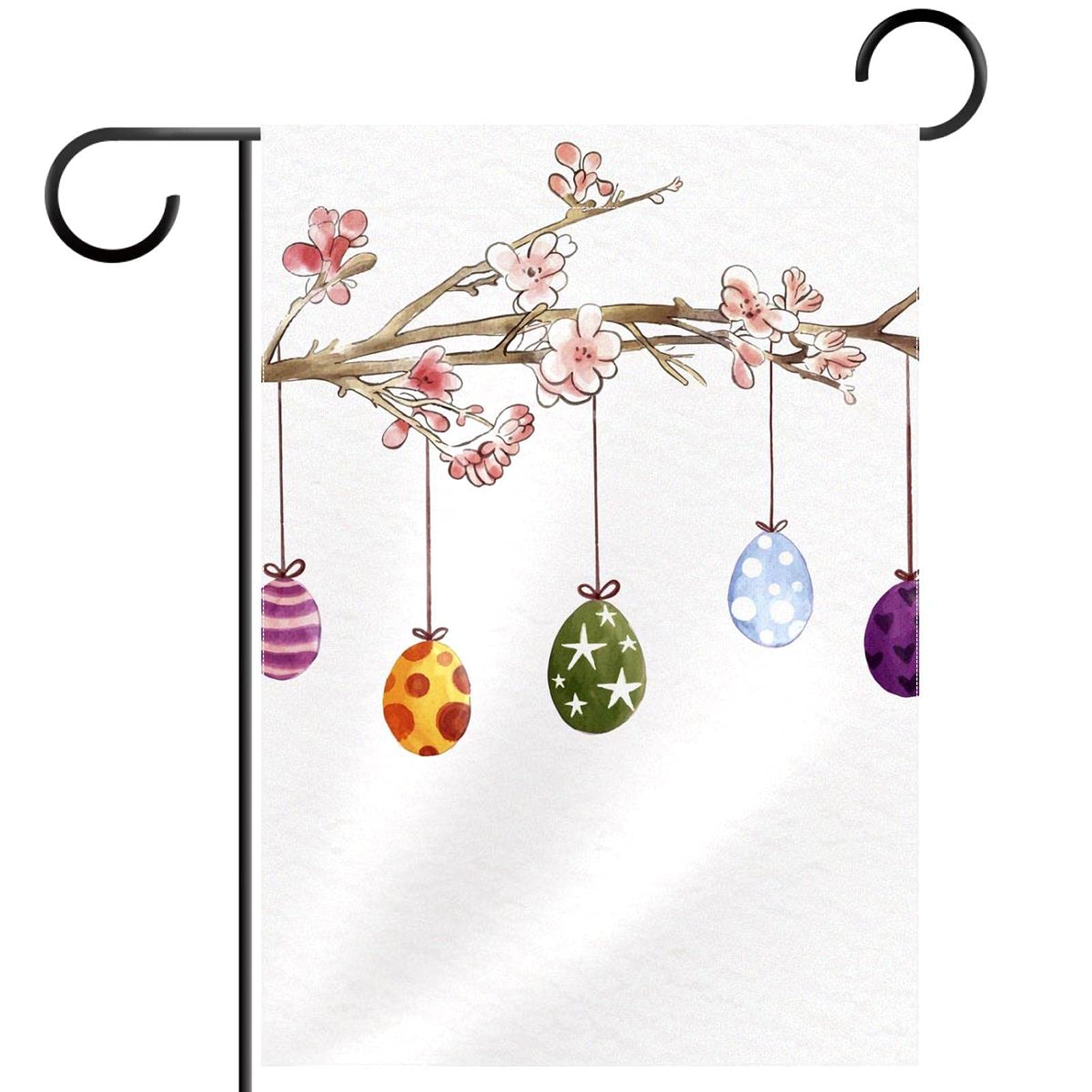 Drapeau de jardin Happy Easter Egg double face pour cour - 7