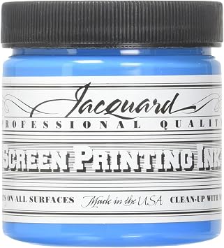 Jacquard Professional Screen Print Ink, Water-Soluable, 4oz Jar, Sky Blue 109