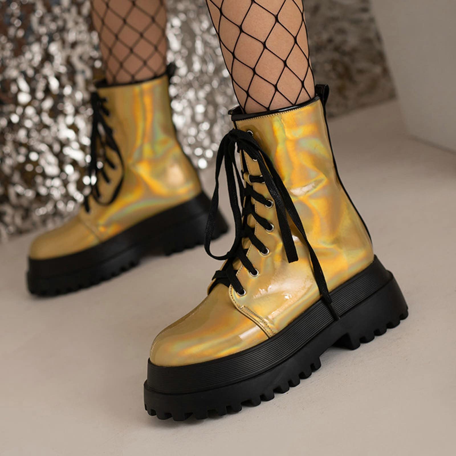 Stivali Gomma Bambina Casual Pelle Antiscivolo per E Lacci sotto con Motivo Stampato Stivali da Pioggia Wellington Donna Stivaletti da Laterale E Lacci Leggero Antiscivolo Scarpe