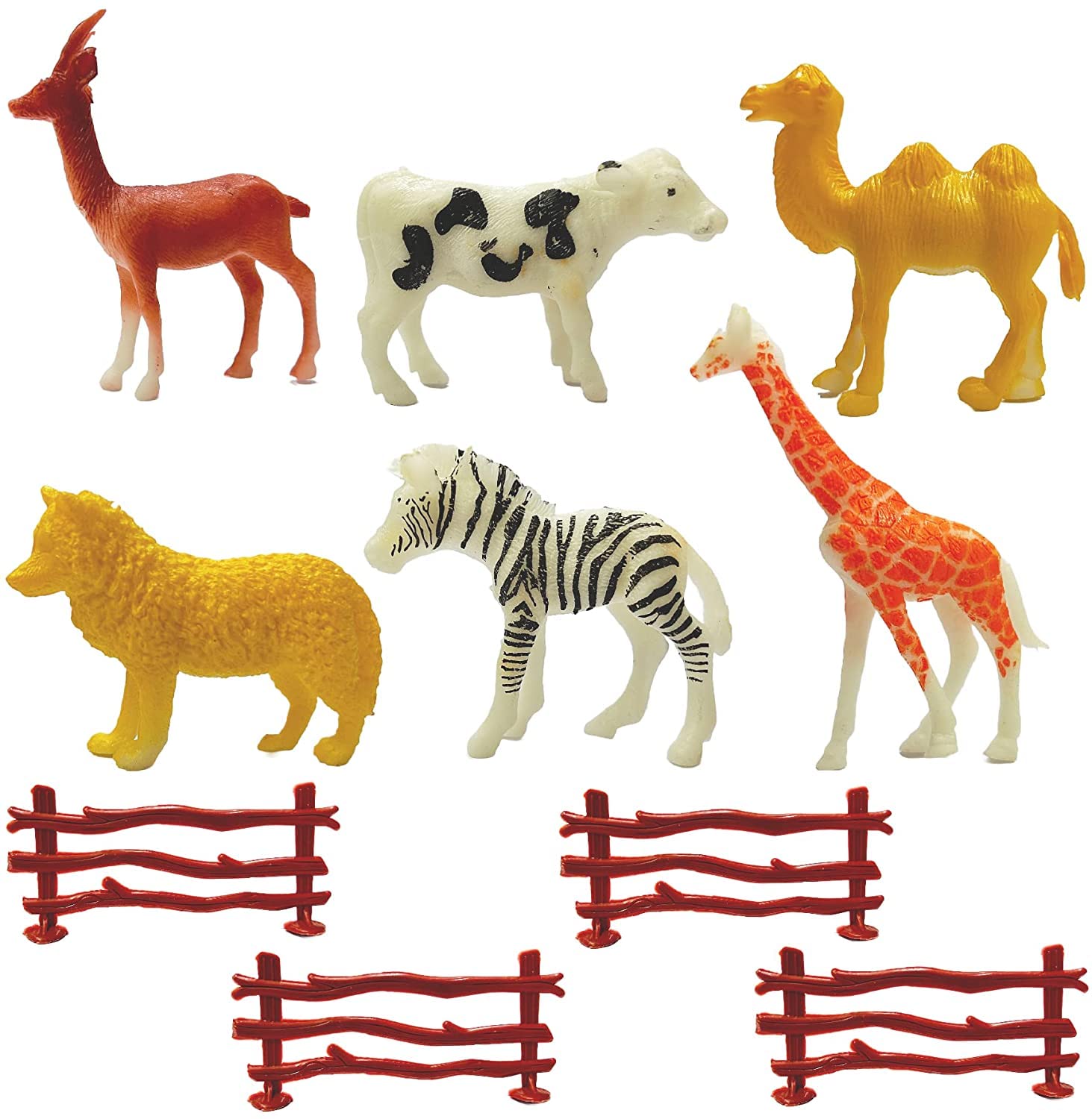 Braintastic 6 Pcs Small Size Jungle Wild Animal World Multicolor Forest Animal Set for Kids (B0C6QSGC48) Amazon Price History, Amazon Price Tracker
