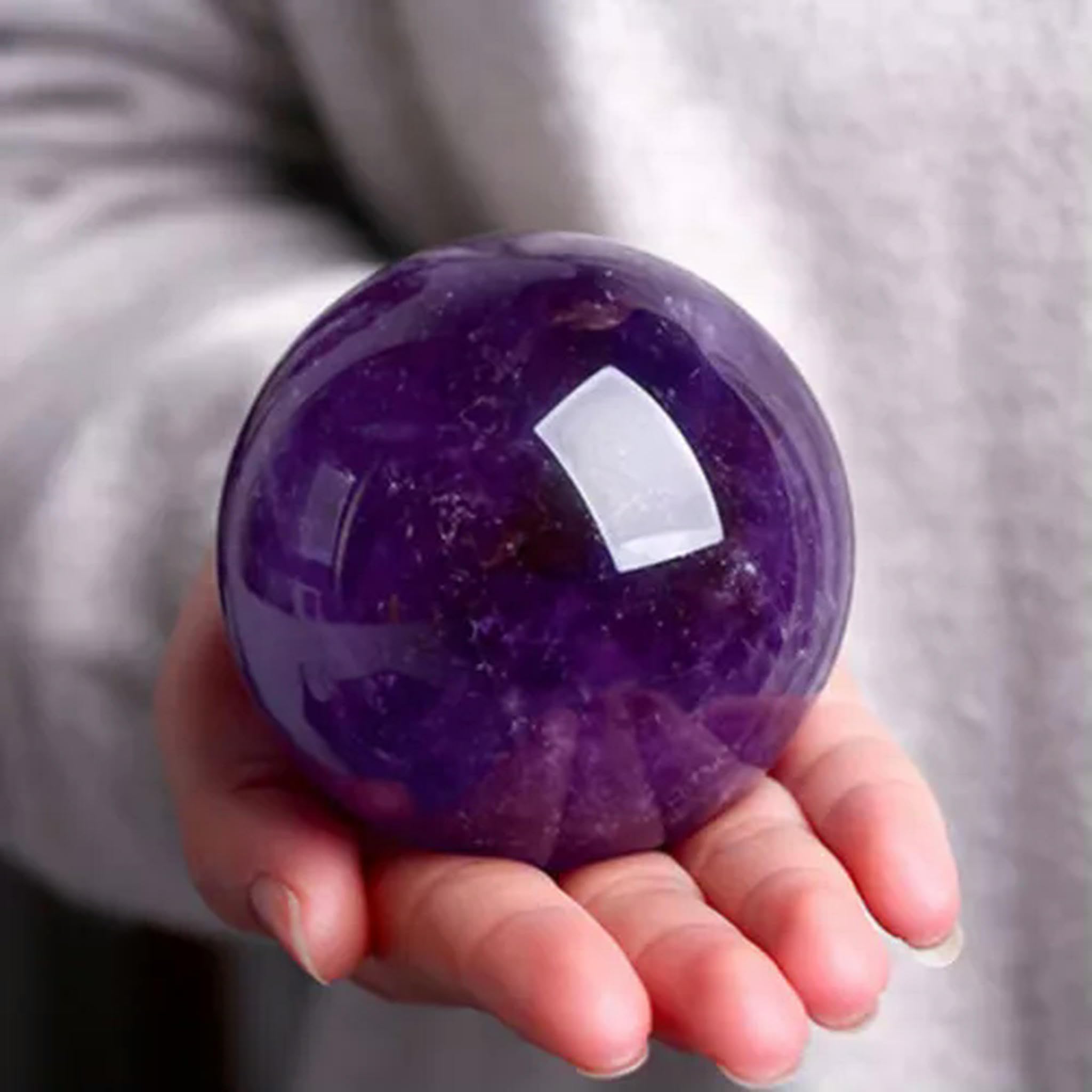 Sfera di Pietra di Quarzo Cristallo Ametista Naturale da 4-7 cm, Pietra preziosa da 40 mm