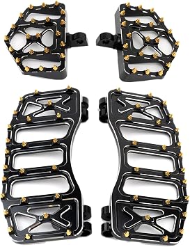 Motorcycle Floorboards MX Foot Pegs Footrest for Harley 1986-2023 Touring Road King Street Glide Road Glide 86-2017 Softail Fat Boy FL 2012-2016 Dyna FLD Gold Black