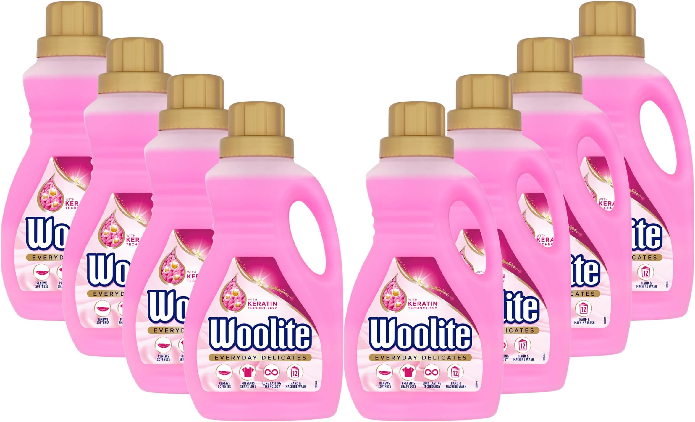 Laundry Detergent Liquid, Delicates, Hand and Machine Wash - 4 Bottles x 750 ml (Pack of 8)