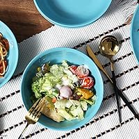 Vista 5 de TP Juego de 4 cuencos de comida de 7 pulgadas, servicio para 4, cuencos grandes de melamina de 28 onzas para pasta, cuencos de servir duraderos