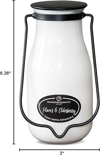 Vista 27 de Milkhouse Candle Company, Creamery Glow Collection Vela de soja perfumada: Milkbottle Candle, Tobacco & Honey, 14 onzas