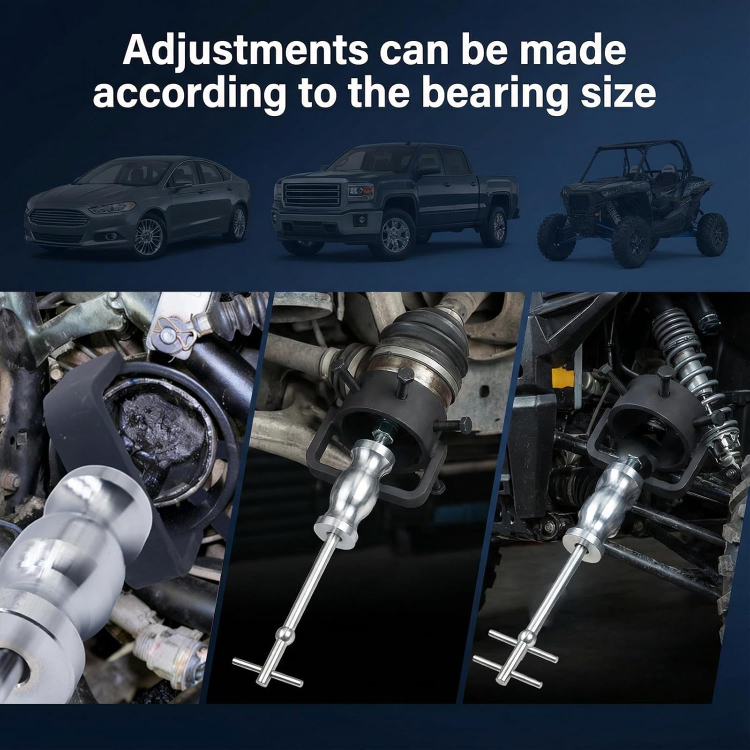 3.75 Inch CV Axle Shaft Puller Tool Kit with Slide Hammer, Heavy Duty Axle Removal Tool for Cars Trucks ATV UTV, CV Joint and Driveshaft Puller Set