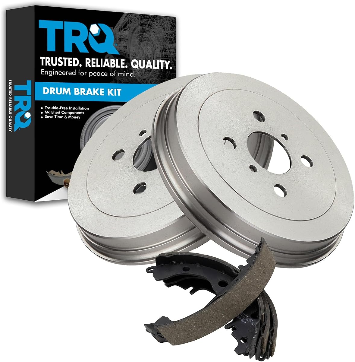 TRQ Rear Brake Drum & Shoe Kit LH Driver & RH Passenger Sides | For Scion xA xB