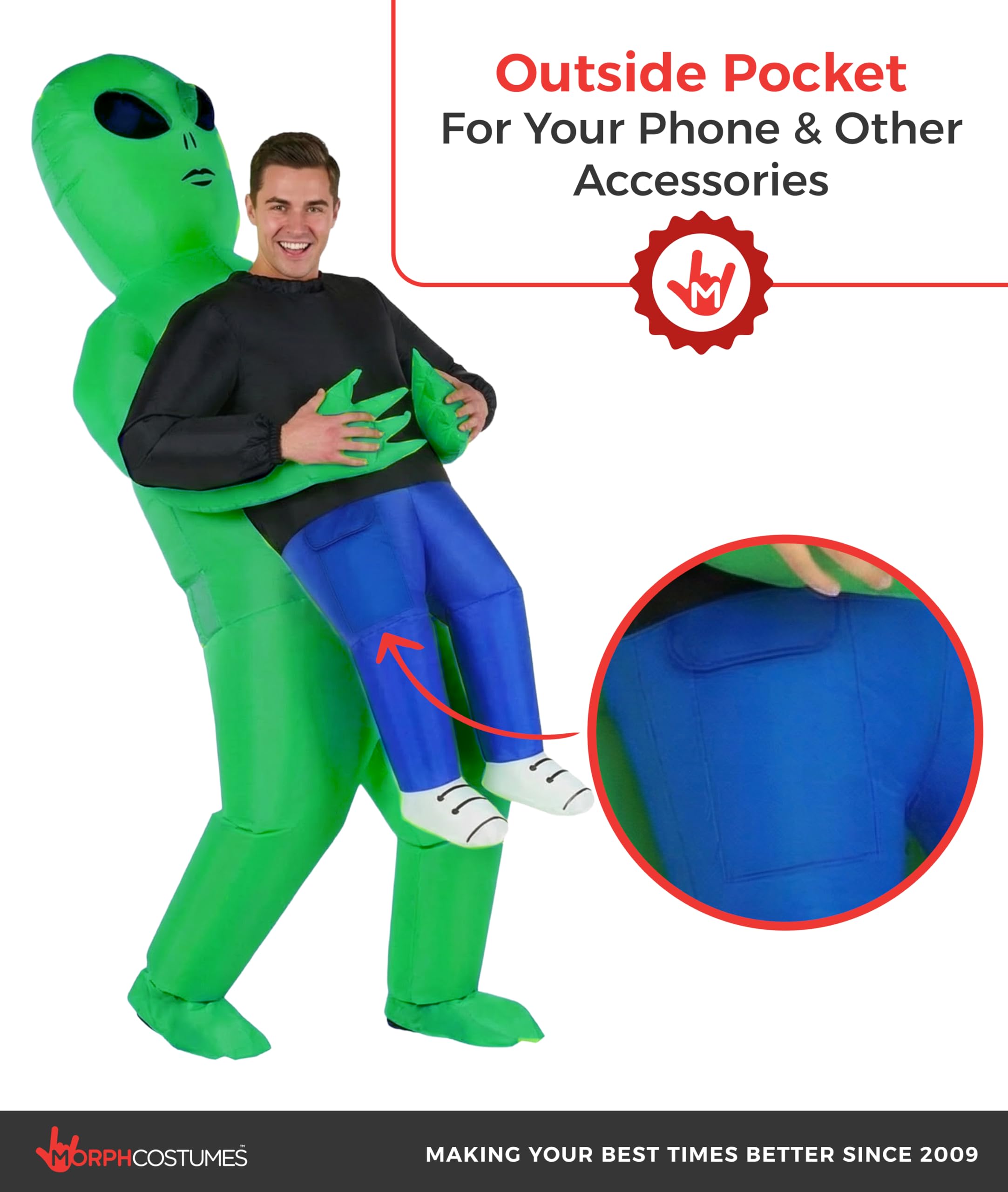 Morph Costume gonflable Alien, Costume gonflable d’extraterrestre pour adulte, Costumes d’extraterrestres pour adultes, Costumes gonflables pour adultes