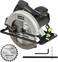 GALAXPRO 11 Amp 6000RPM Corded Circular Saw, 7-1/4" Blade, Adjustable Depth 2-1/2"@90° to 1-7/8"@45° for Wood & Plastic Cuts