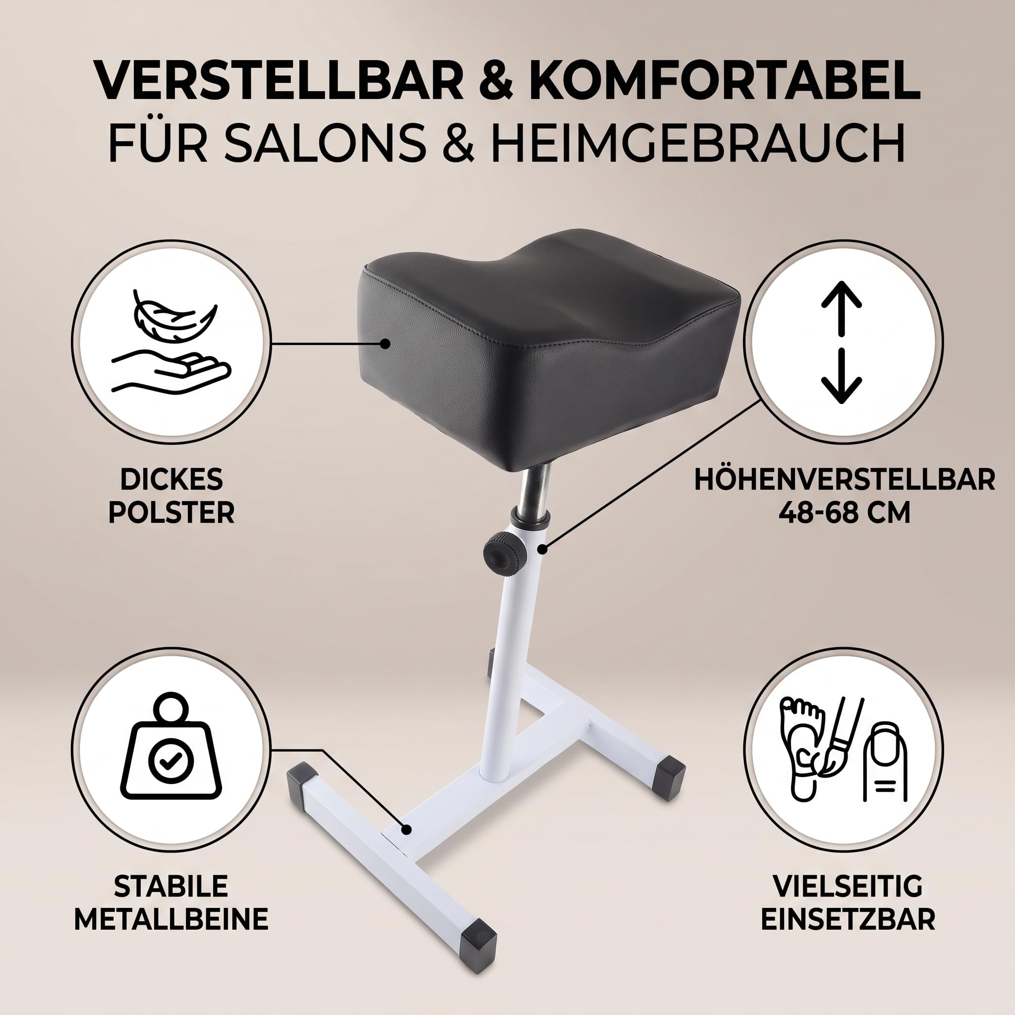 Verstellbare Fußstütze, weich, für Pediküre und Salon Spa