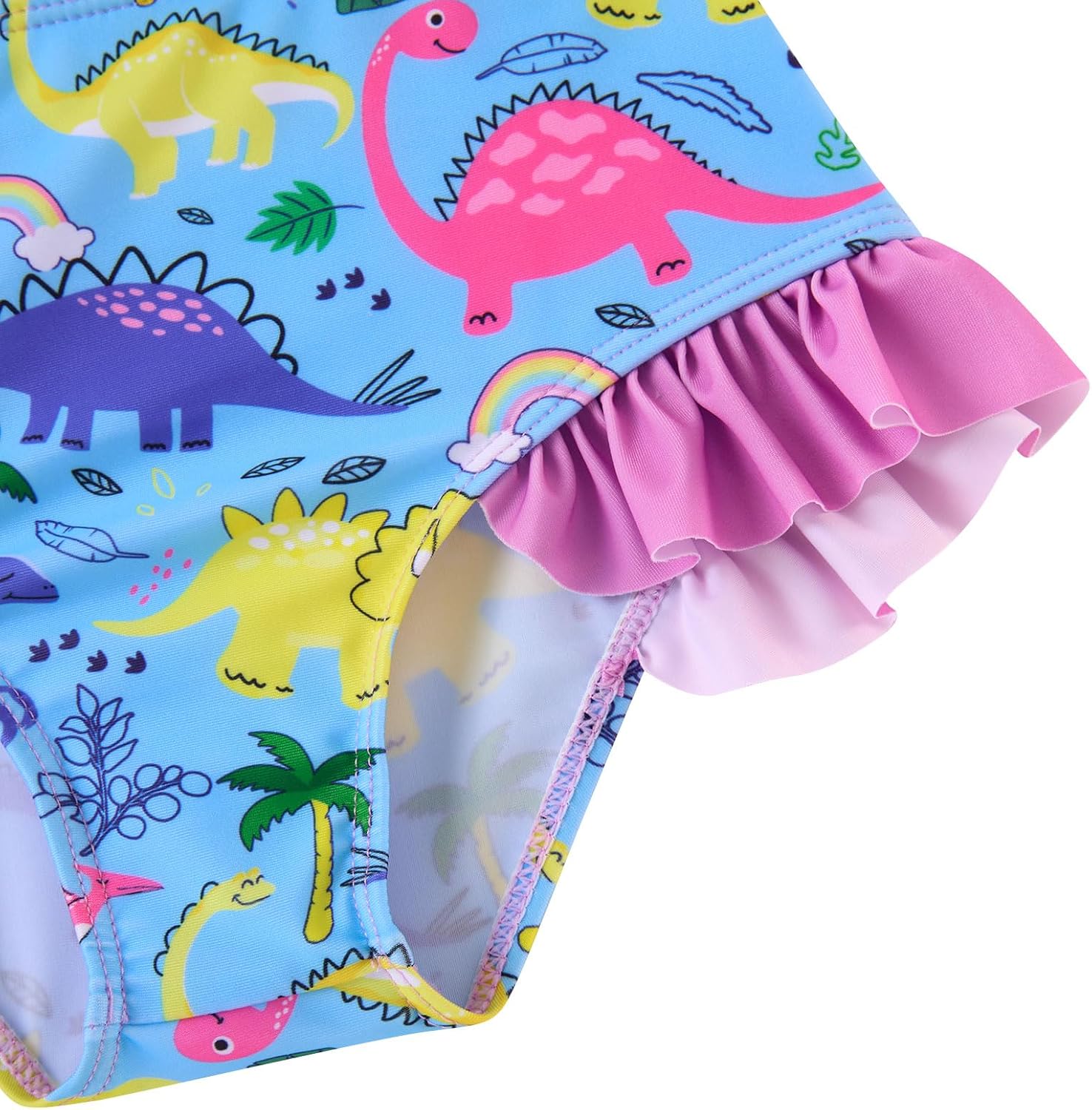 Funnycokid Little Girls Swimsuit 3 Piece Long Sleeve Rashguard Set