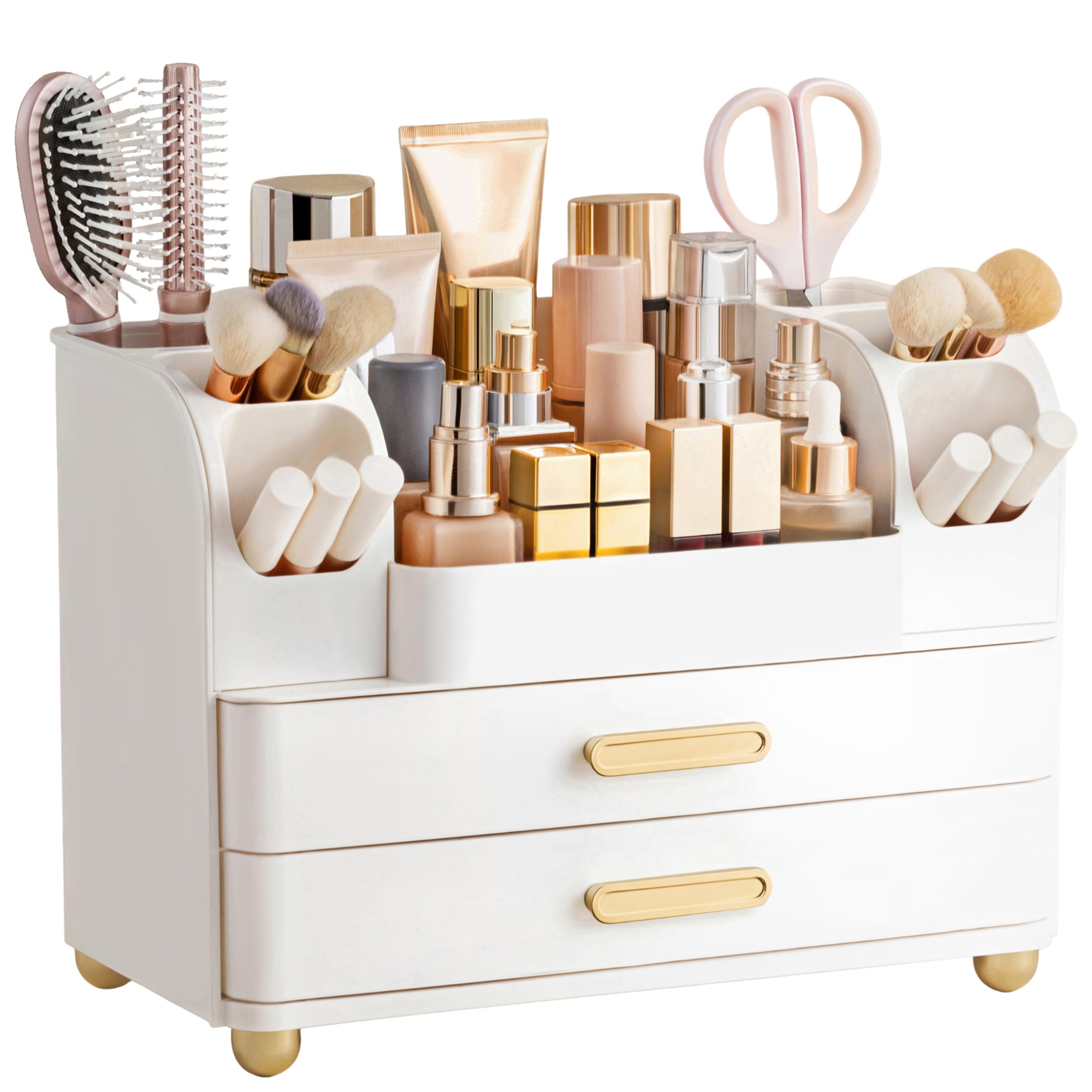 Boîte de rangement de cosmétiques hblife jaune, le cadeau idéal pour passionnées